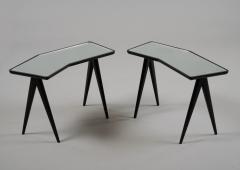 Gio Ponti Gio Ponti Pair of Geometric Side Tables with Mirrored Tops Italy 1940s - 4151988