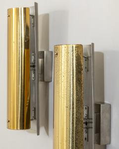 Gio Ponti Gio Ponti Pair of Mid Century Modern Brass Wall Sconces Italy 1950s - 4715395