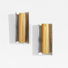 Gio Ponti Gio Ponti Pair of Mid Century Modern Brass Wall Sconces Italy 1950s - 4716257