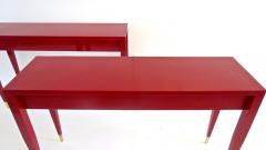 Gio Ponti Gio Ponti Pair of Red Laquared Console from Hotel PdP Roma 1964 - 1713418