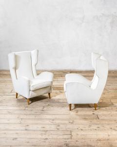 Gio Ponti Gio Ponti Pair of Wingback Armchairs Italian Mid Century Design 1950s - 4706054