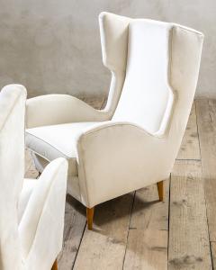 Gio Ponti Gio Ponti Pair of Wingback Armchairs Italian Mid Century Design 1950s - 4706057