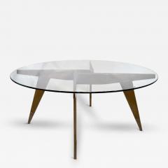 Gio Ponti Gio Ponti Round Coffee table in Brass and walnut - 4447161