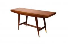 Gio Ponti Gio Ponti Singer Sons Model 2134 Walnut Brass Flip Top Dining Console Table - 3910167