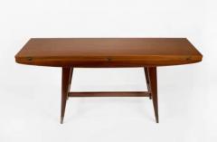 Gio Ponti Gio Ponti Singer Sons Model 2134 Walnut Brass Flip Top Dining Console Table - 3910168