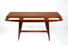 Gio Ponti Gio Ponti Singer Sons Model 2134 Walnut Brass Flip Top Dining Console Table - 3910170