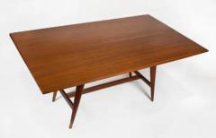 Gio Ponti Gio Ponti Singer Sons Model 2134 Walnut Brass Flip Top Dining Console Table - 3910172