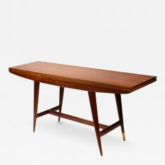 Gio Ponti Gio Ponti Singer Sons Model 2134 Walnut Brass Flip Top Dining Console Table - 3912183