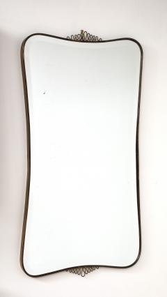 Gio Ponti Gio Ponti Style Italian Brass Modernist Bevelled Mirror Coronets Italy 1950s - 3721282