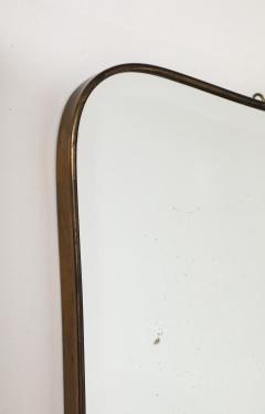 Gio Ponti Gio Ponti Style Italian Brass Modernist Bevelled Mirror Coronets Italy 1950s - 3721284