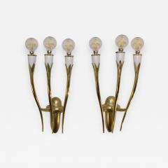 Gio Ponti Gio Ponti Style Italian Brass Sconces - 978042