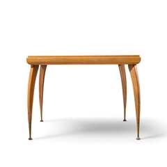 Gio Ponti Gio Ponti Style Italian Walnut and Brass Expanding Dining Table with 2 Leaves - 4719416