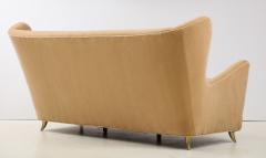 Gio Ponti Gio Ponti Style Italian Wingback Sofa In Mohair Upholstery - 1996706