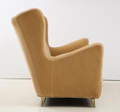 Gio Ponti Gio Ponti Style Italian Wingback Sofa In Mohair Upholstery - 1996707