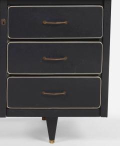 Gio Ponti Gio Ponti Style Mid Century Modern Black Italian Desk 1955 - 4202624