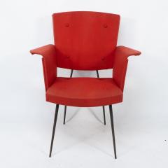 Gio Ponti Gio Ponti Style Of A Mid Century Modern Armchair with Roll over Flat Armrests - 4182509