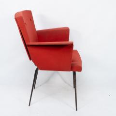 Gio Ponti Gio Ponti Style Of A Mid Century Modern Armchair with Roll over Flat Armrests - 4182520