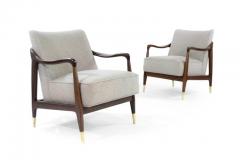 Gio Ponti Gio Ponti Style Sculptural Walnut Lounge Chairs - 480729