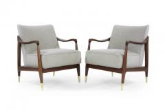 Gio Ponti Gio Ponti Style Sculptural Walnut Lounge Chairs - 480732