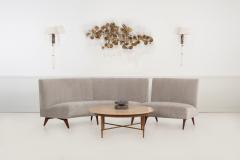 Gio Ponti Gio Ponti Style Sectional Sofa by Hisa Italy Mohair Upholstery Walnut Legs - 4585539