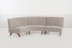 Gio Ponti Gio Ponti Style Sectional Sofa by Hisa Italy Mohair Upholstery Walnut Legs - 4585540