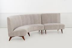 Gio Ponti Gio Ponti Style Sectional Sofa by Hisa Italy Mohair Upholstery Walnut Legs - 4585541
