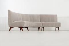 Gio Ponti Gio Ponti Style Sectional Sofa by Hisa Italy Mohair Upholstery Walnut Legs - 4585542
