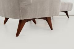 Gio Ponti Gio Ponti Style Sectional Sofa by Hisa Italy Mohair Upholstery Walnut Legs - 4585544