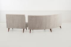 Gio Ponti Gio Ponti Style Sectional Sofa by Hisa Italy Mohair Upholstery Walnut Legs - 4585545