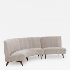 Gio Ponti Gio Ponti Style Sectional Sofa by Hisa Italy Mohair Upholstery Walnut Legs - 4588506