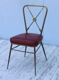 Gio Ponti Gio Ponti Style Solid Brass Arrow Back Italian Vanity Chair - 2046862