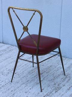 Gio Ponti Gio Ponti Style Solid Brass Arrow Back Italian Vanity Chair - 2046869