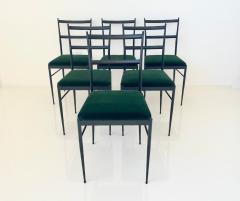 Gio Ponti Gio Ponti Superleggera Chairs Steel Frames Set of Six 1970s - 3860303