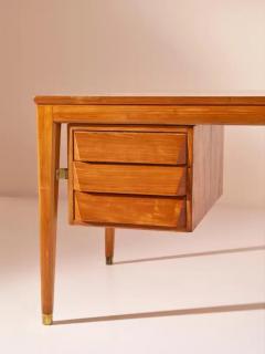Gio Ponti Gio Ponti Teak and Brass Desk Designed for the BNL Offices ISA Bergamo 1950s - 3469284