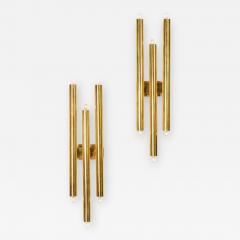 Gio Ponti Gio Ponti Tubular Brass Sconces Italy 1960s - 530309