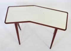 Gio Ponti Gio Ponti Walnut Pair of Side Tables Mirrored Glass Tops Asymmetrical Forms - 1208462