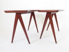 Gio Ponti Gio Ponti Walnut Side Tables Mirrored Glass Tops Pietro Chiesa Fontana Arte  - 4423213