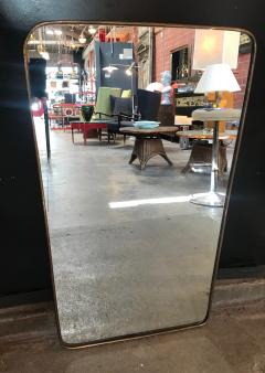 Gio Ponti Gio Ponti attributed Minimal Brass Mirror Italy 1950s - 988275