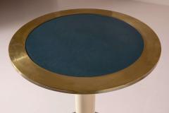 Gio Ponti Gio Ponti brass wood and linoleum side table for the Oceania ship Italy 1952 - 4205760