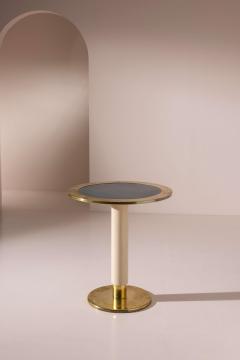 Gio Ponti Gio Ponti brass wood and linoleum side table for the Oceania ship Italy 1952 - 4205781