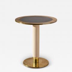 Gio Ponti Gio Ponti brass wood and linoleum side table for the Oceania ship Italy 1952 - 4207835