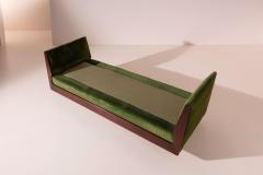 Gio Ponti Gio Ponti certified walnut and velvet daybed sofa Italy 1940s - 4239343