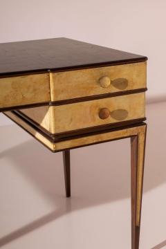 Gio Ponti Gio Ponti double sided desk in American walnut and parchment Italy 1930s - 4205823