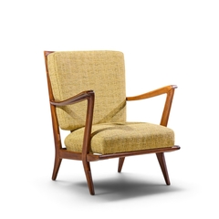 Gio Ponti Gio Ponti for Cassina Model 516 Mid Century Walnut Lounge Chairs Pair - 4779177