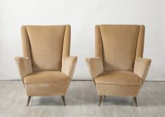 Gio Ponti Gio Ponti for ISA Bergamo Pair of Wing Back Lounge Chairs circa 1950 - 4393363