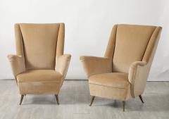 Gio Ponti Gio Ponti for ISA Bergamo Pair of Wing Back Lounge Chairs circa 1950 - 4393364