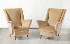 Gio Ponti Gio Ponti for ISA Bergamo Pair of Wing Back Lounge Chairs circa 1950 - 4393365