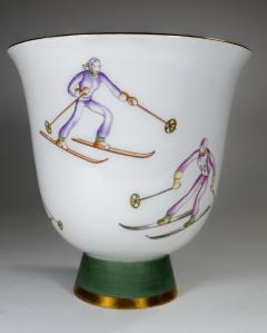 Gio Ponti Gio Ponti for Richard Ginori Vase with Ski Theme - 385489