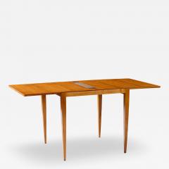 Gio Ponti Gio Ponti for Singer Son Teak and Brass Flip Top Expanding Game Dining Table - 4475458