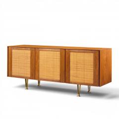 Gio Ponti Gio Ponti for Singer Sons Model 2184 Walnut Cane and Brass Credenza - 4616698